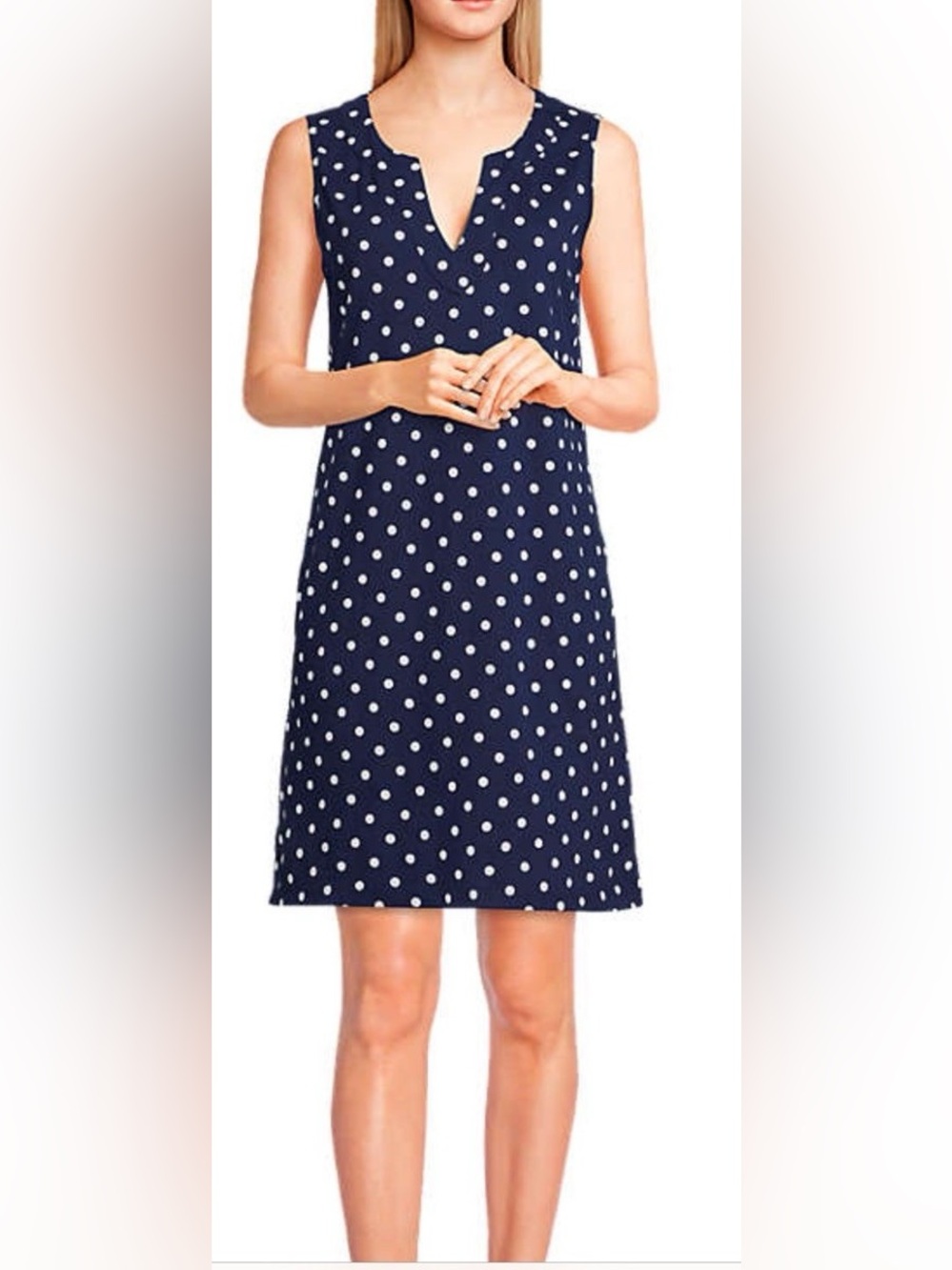 Lands End Polka Dot Swim Shift Dress